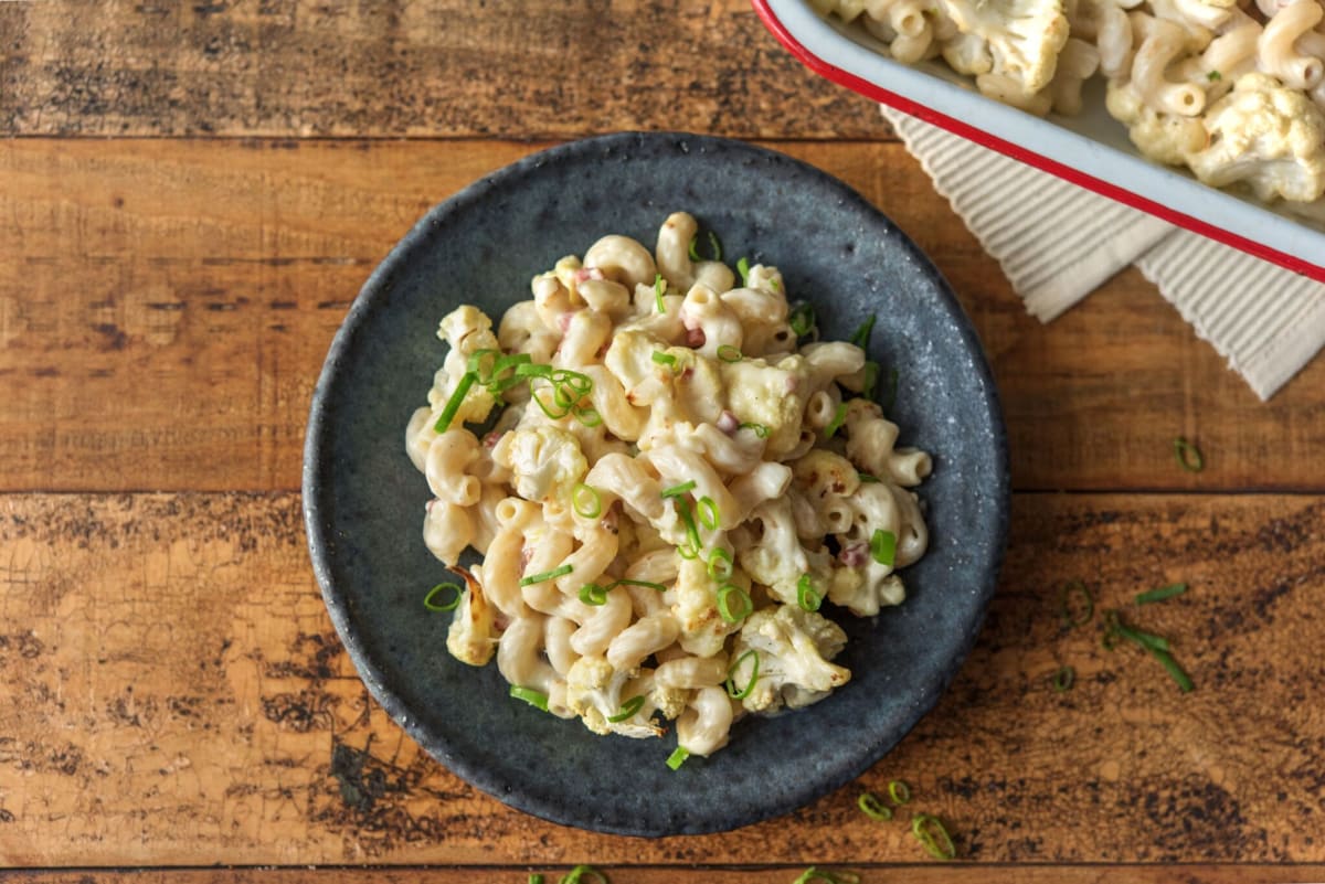 Cauliflower Pancetta Mac and Cheese