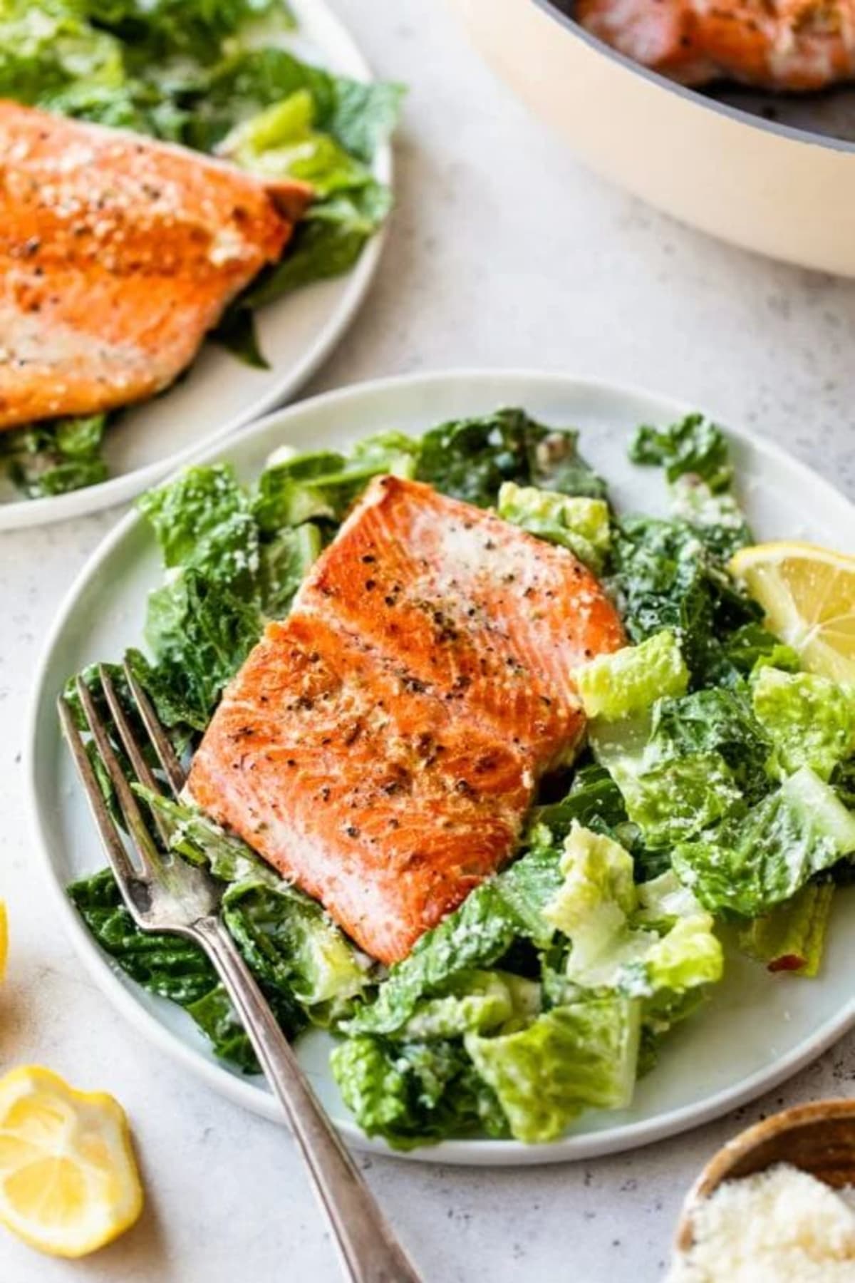 Lemon Pepper Salmon Caesar Salad