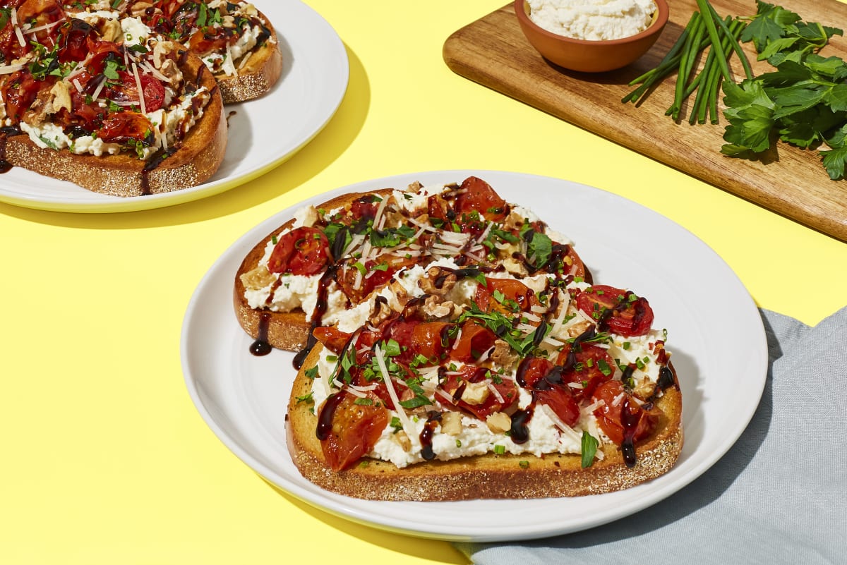 Charred Tomato And Ricotta Toasts Recipe Hellofresh