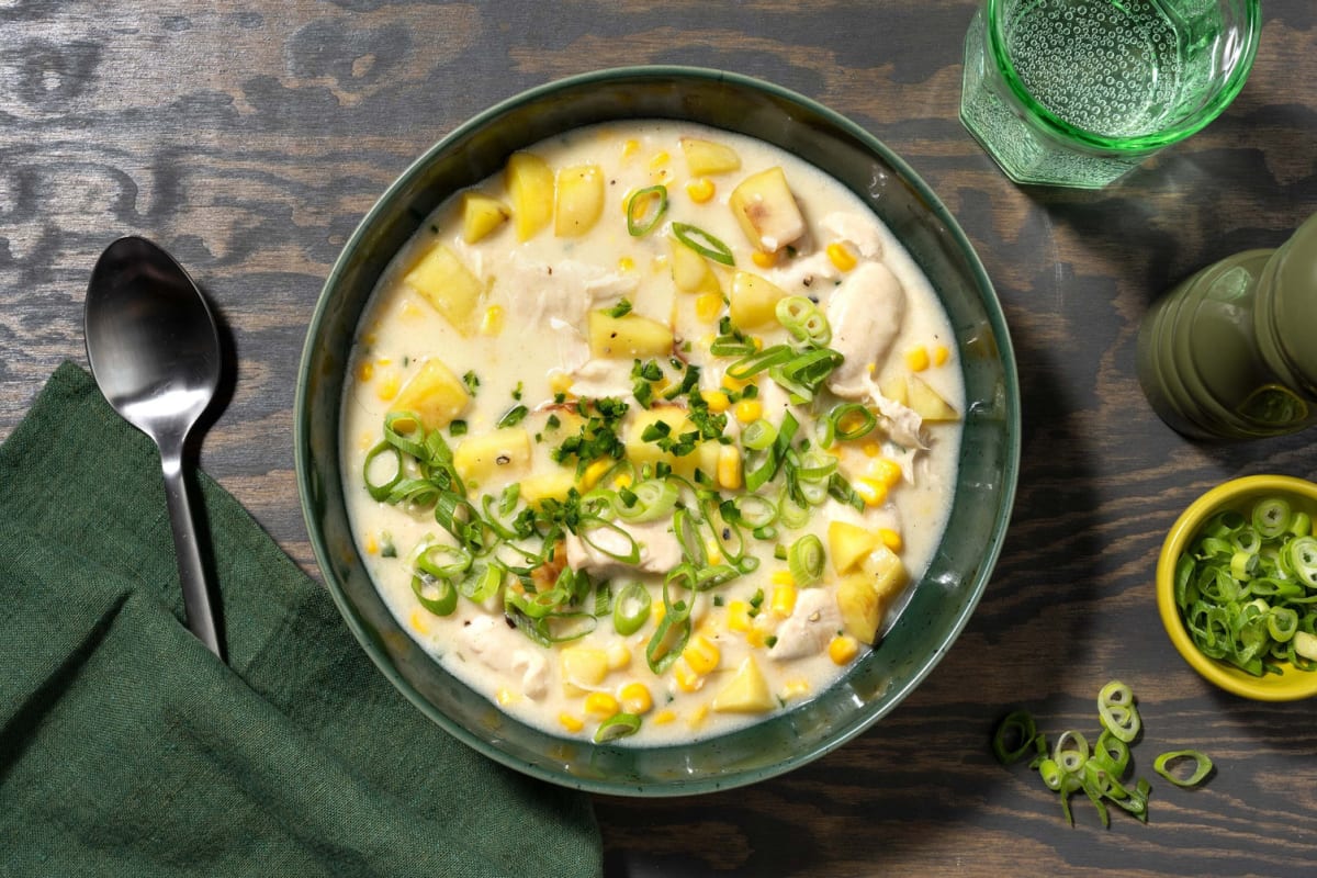 Plant-Based Protein Shreds and Corn Chowder