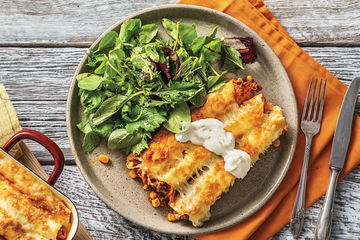 Cheat's Beef & Corn Enchiladas