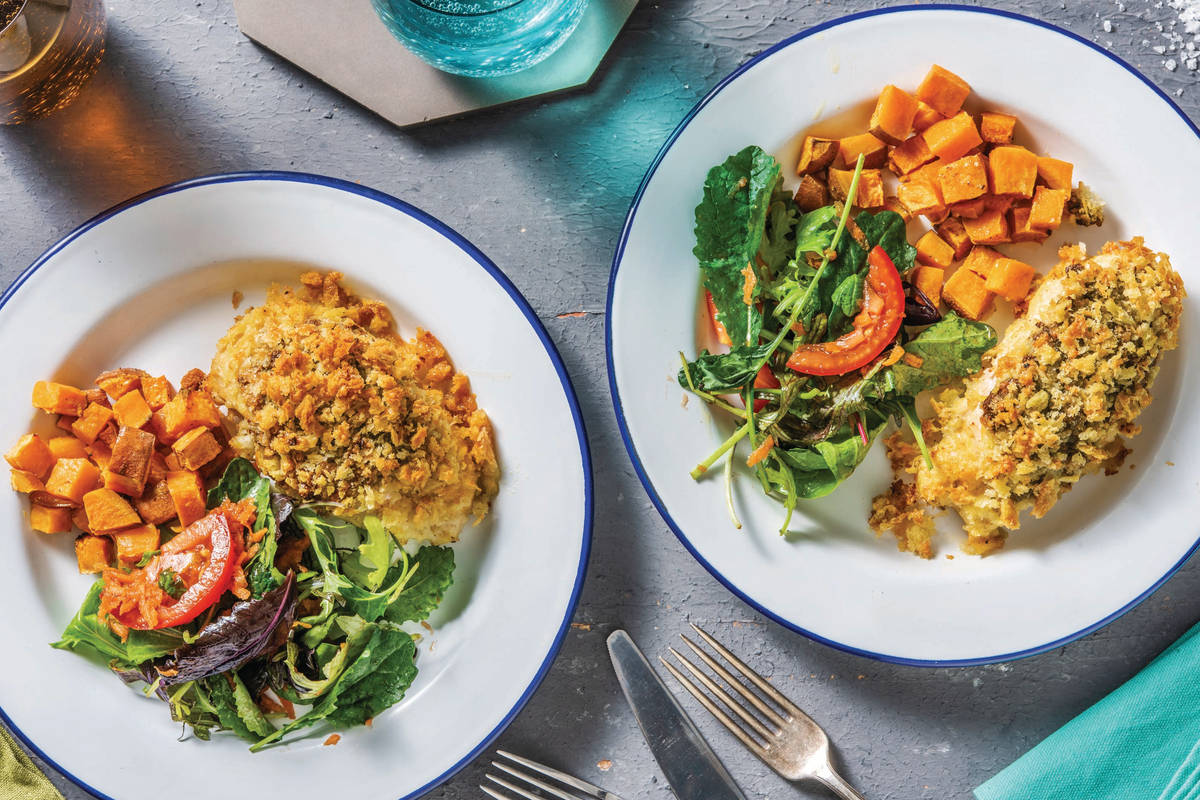 Pesto & ParmesanCrusted Chicken Cook Now! Recipe HelloFresh