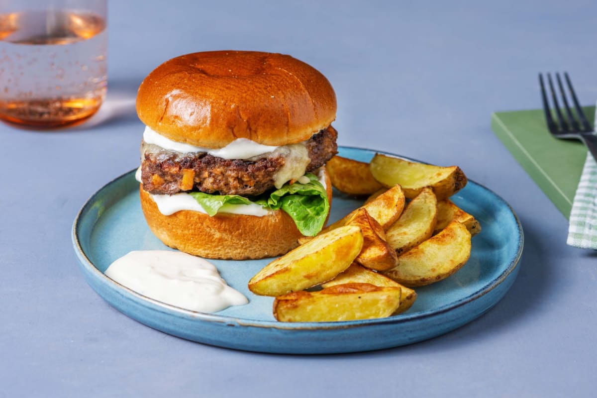 Cheeseburger mit verstecktem Gemüse