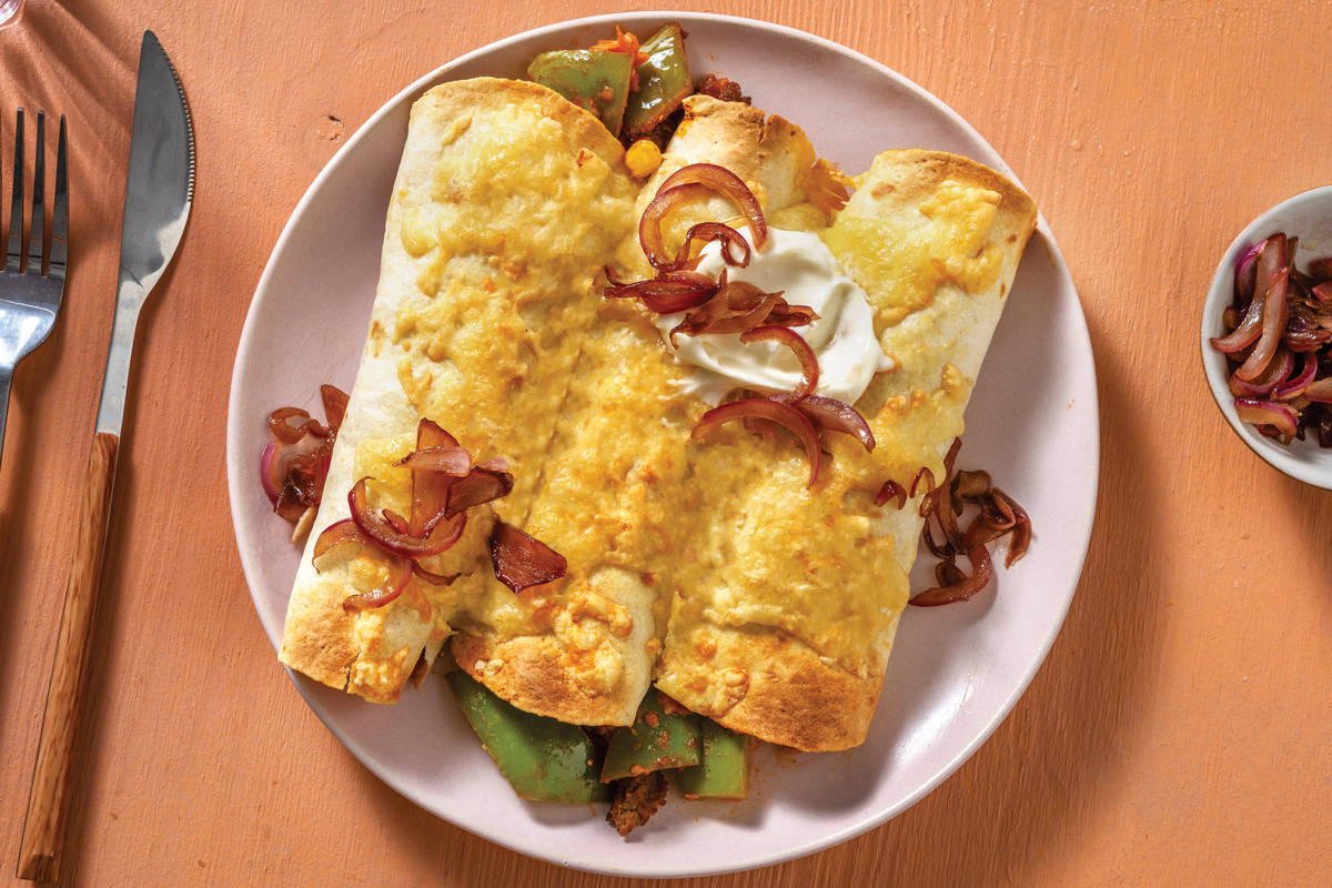 CheeseburgerStyle Beef Enchiladas Recipe HelloFresh