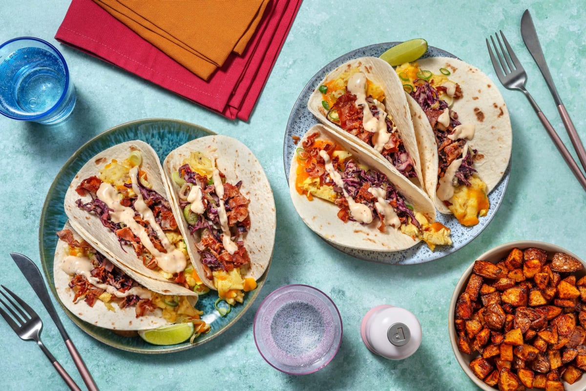 Cheesy Chipotle Breakfast Tacos