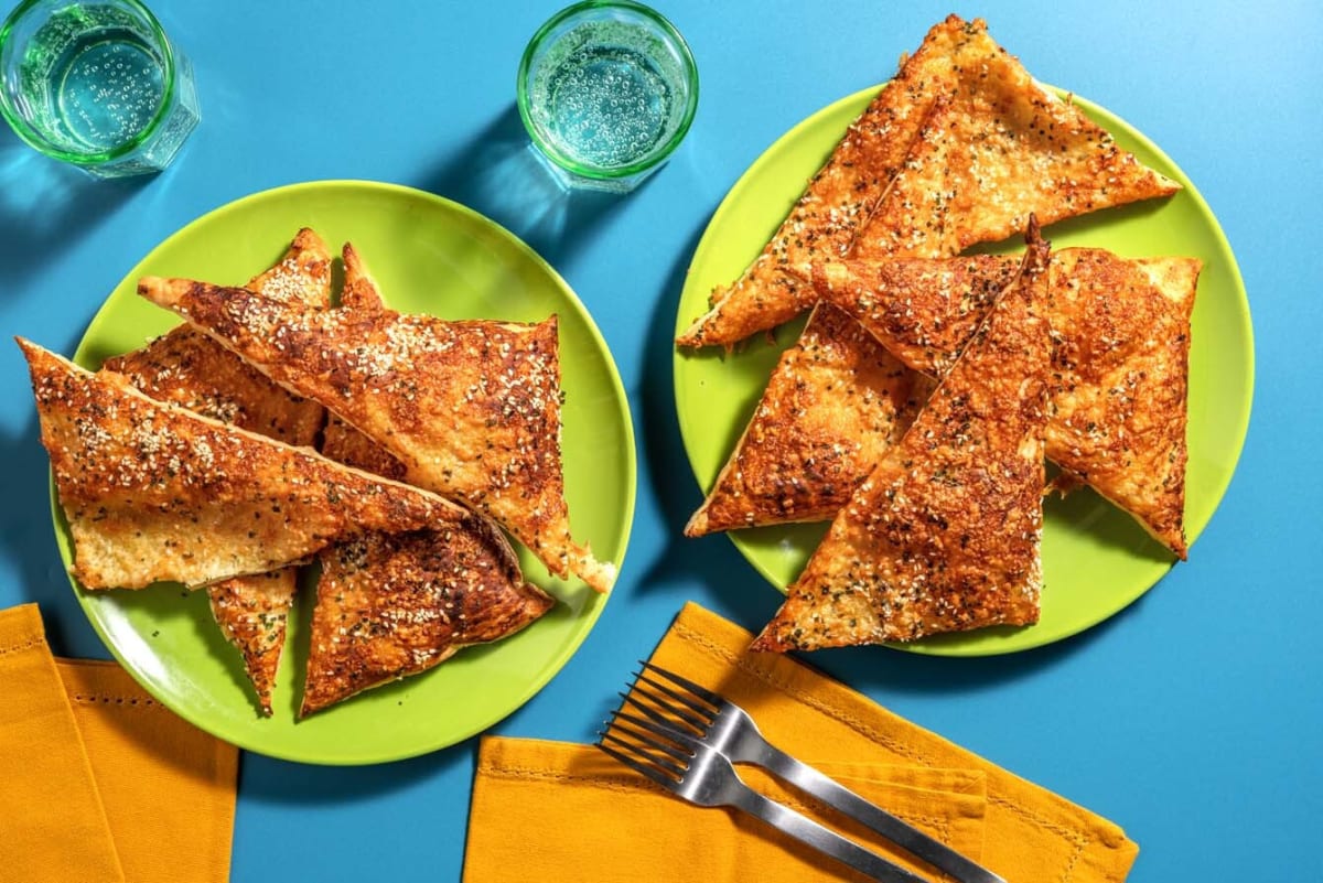 Cheesy Chive Puff Pastry Triangles