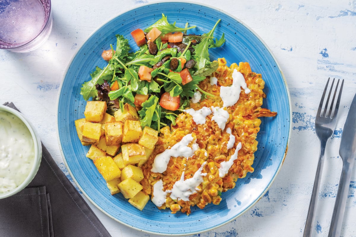 Cheesy Corn & Carrot Fritters