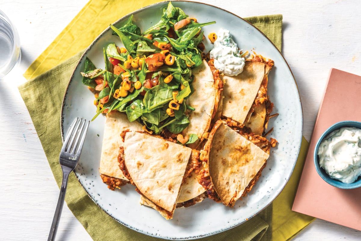 Cheesy Mexican Lentil Quesadillas