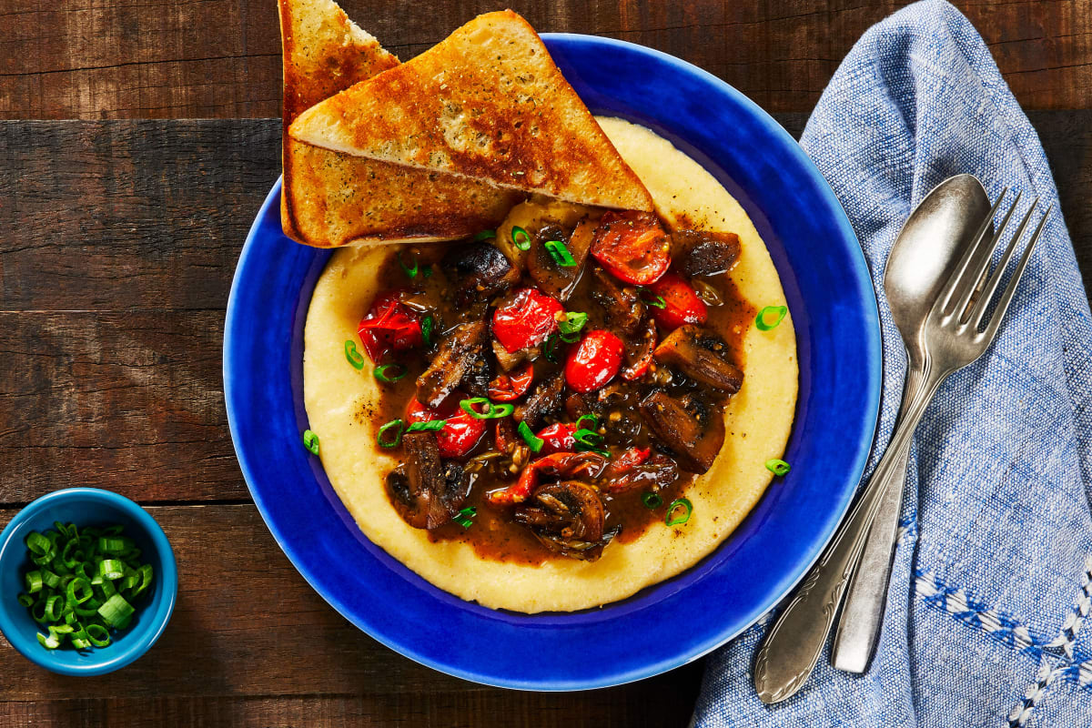 Cheesy Mushroom Polenta