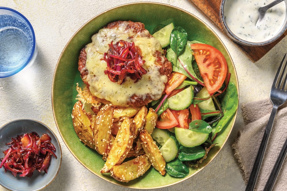 Cheesy Pork Bunless Burger Bowl