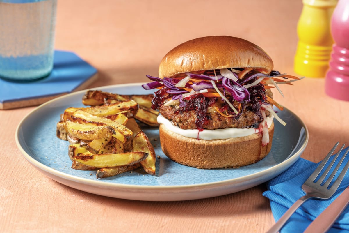 Cheesy Pork & Slaw Burger