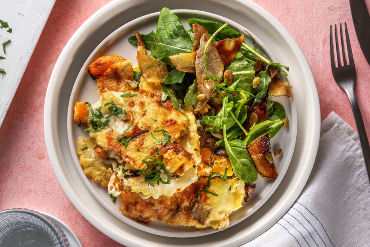 Raviolis gratinés à la courge musquée