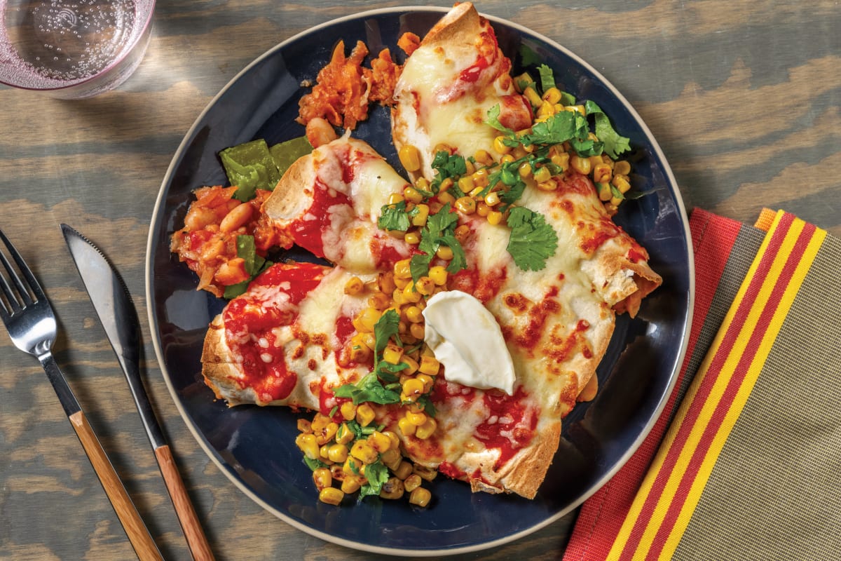 Cheezy Butter Bean Enchiladas