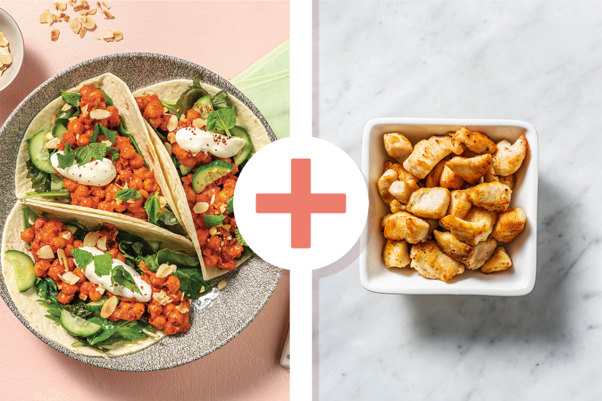 Chermoula-Coconut Chicken & Chickpea Tacos