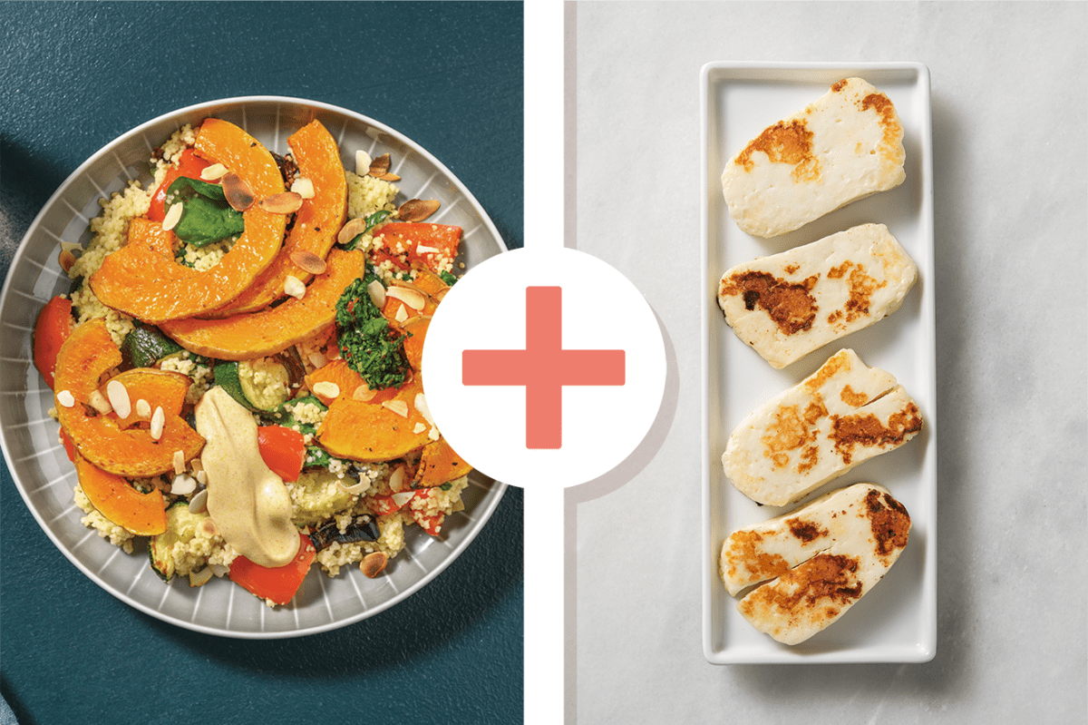 Chermoula Pumpkin & Haloumi Couscous Salad