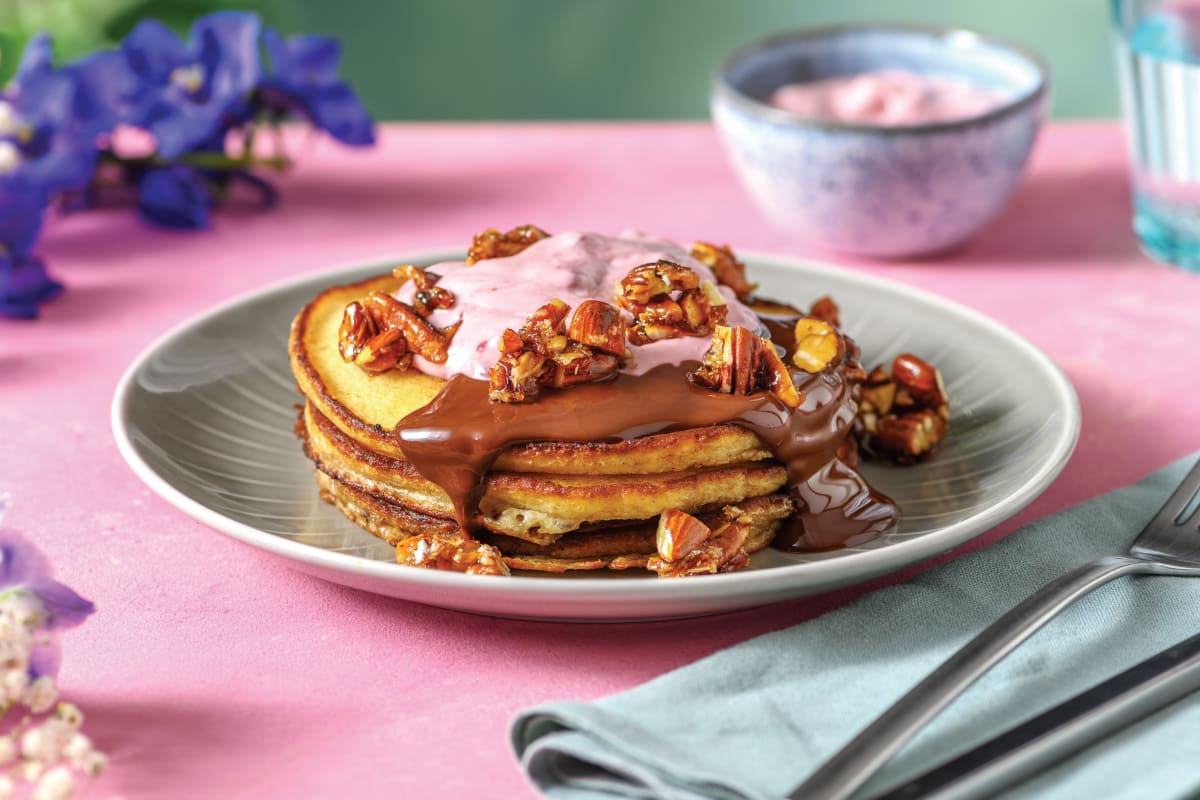 Cherry Cream Pancake Stack