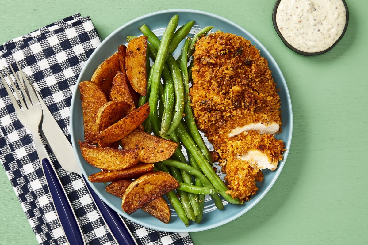 Chicken Cutlets with Spiced Walnut Crust