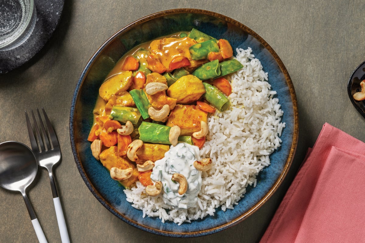 Chicken Korma Curry & Garlic Rice