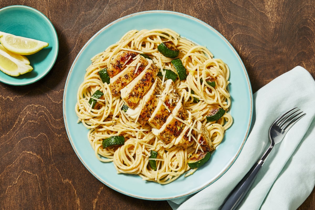 Herby Chicken over Lemony Spaghetti