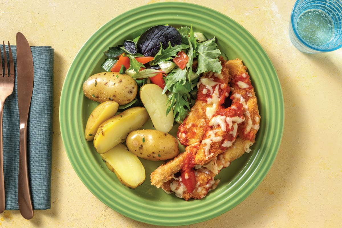 Chicken Parmigiana with Garlic-Herb Potatoes