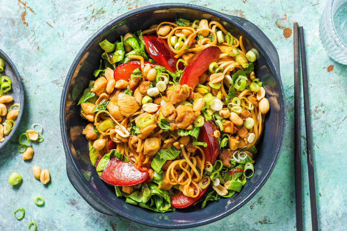 Chicken & Plum Noodle StirFry Recipe HelloFresh