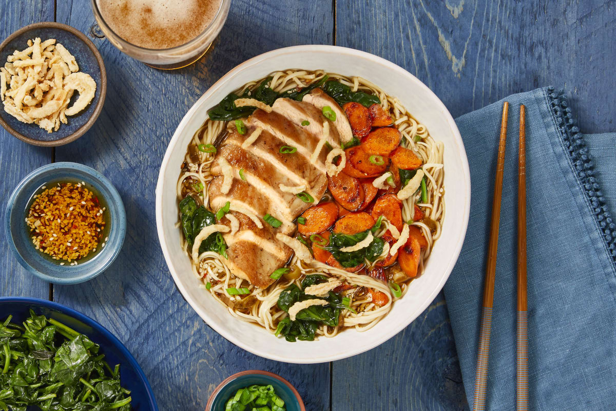 Chicken Ramen in a Shoyu-Style Broth