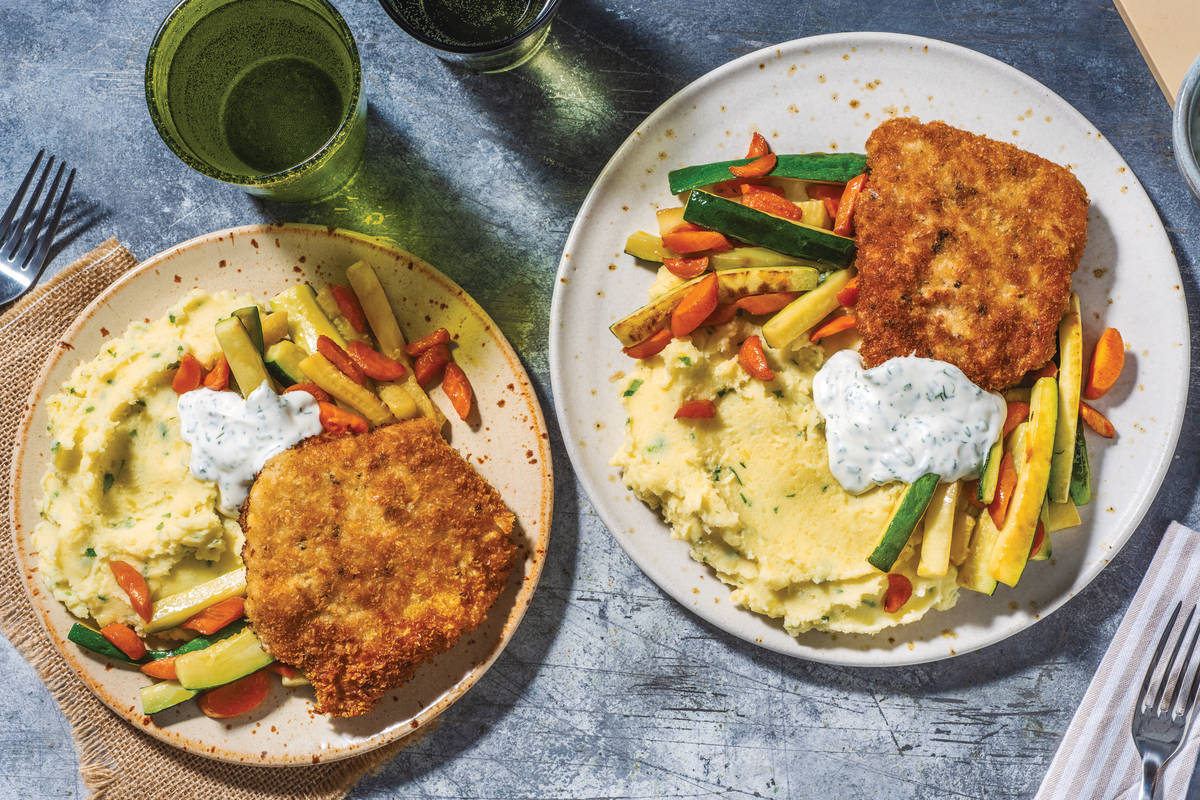 Pork Schnitzel & DillParsley Mayo Recipe HelloFresh