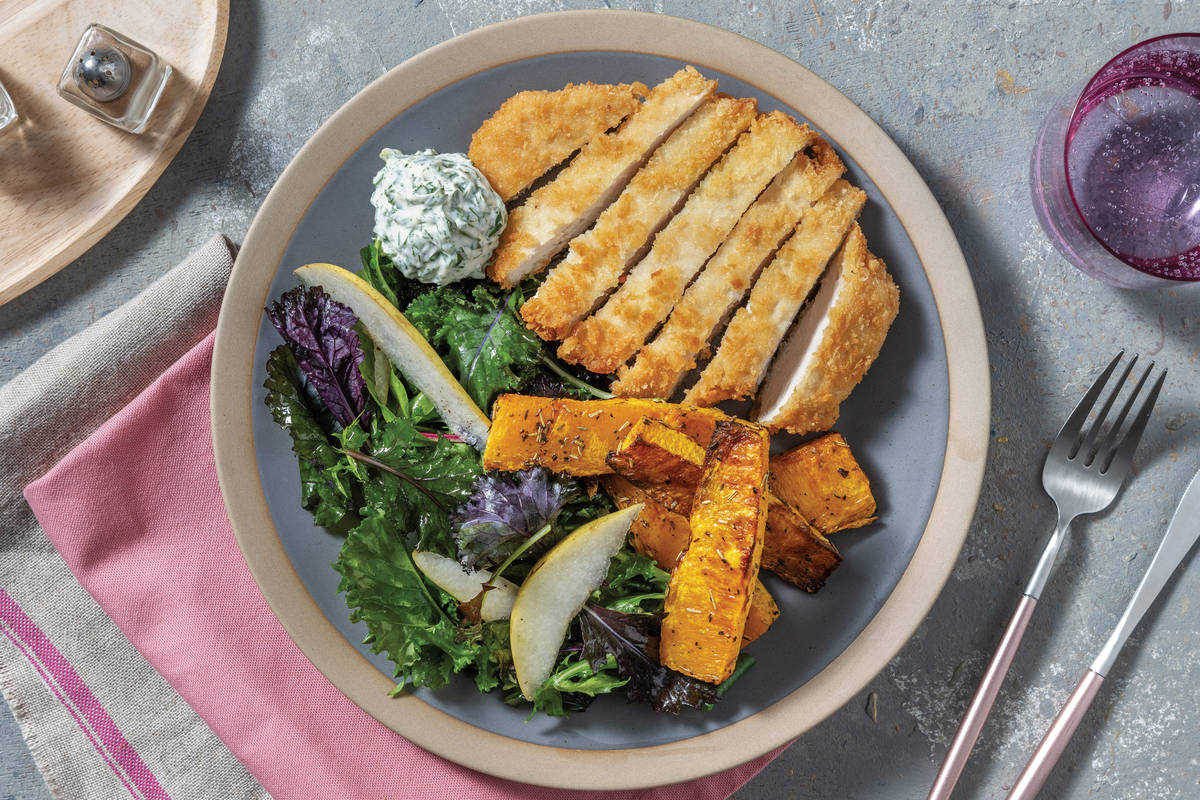 Chicken Schnitzel & DillParsley Mayo Recipe HelloFresh