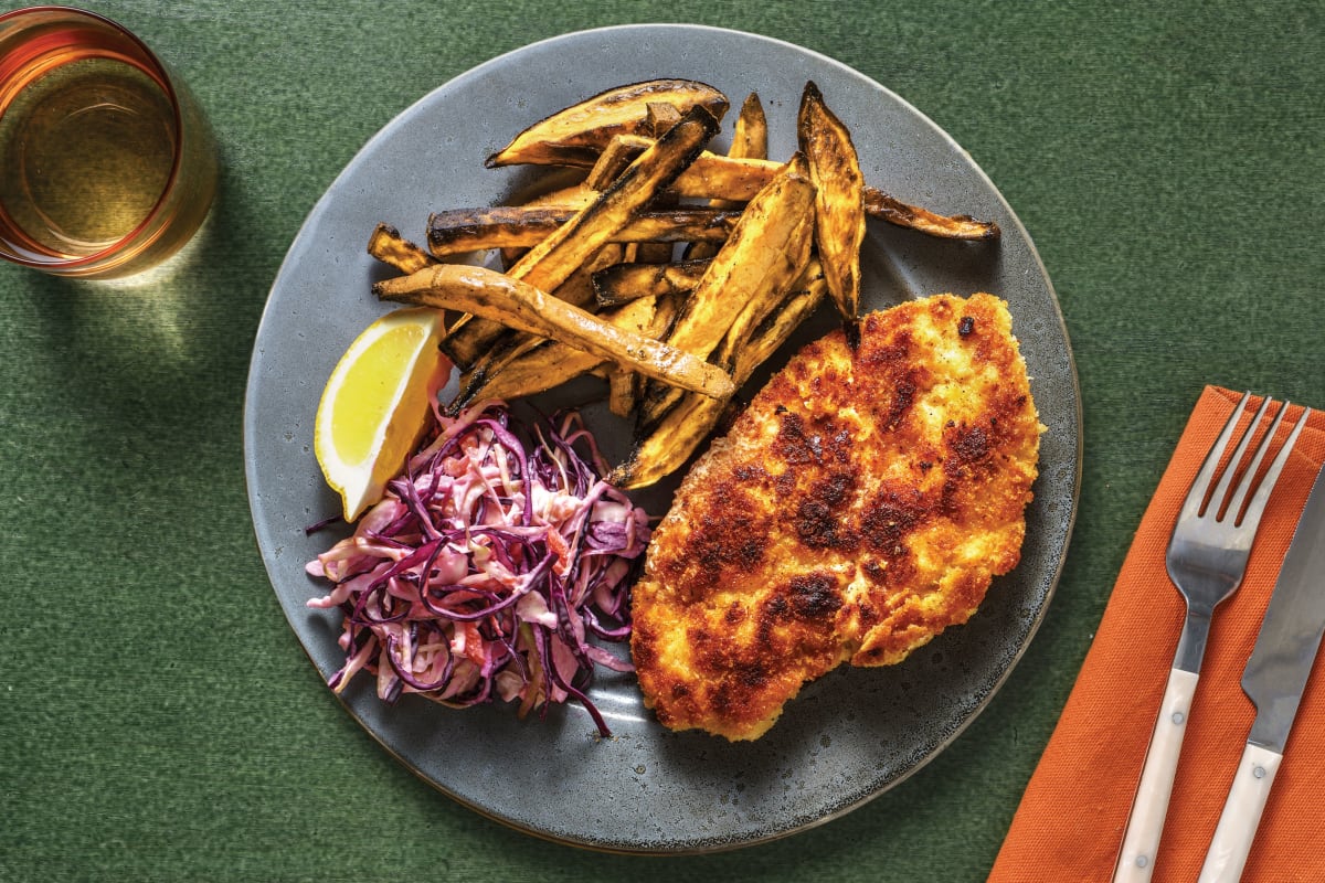 Southern Chicken Schnitzels & Potato Wedges