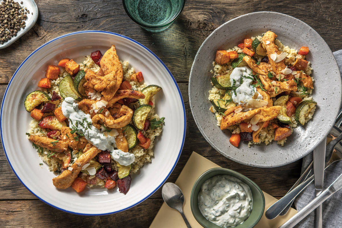 Chicken Strips & Roast Veggie Couscous Recipe HelloFresh