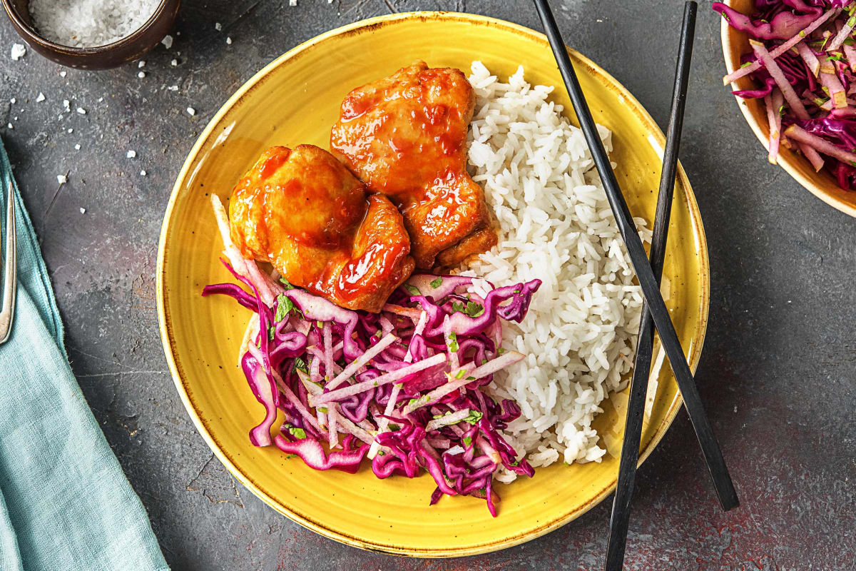 Chicken Thighs in Kimchi Sauce