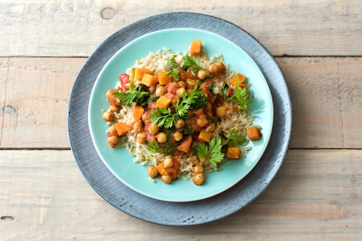 Chickpea, Sweet Potato & Spinach Curry