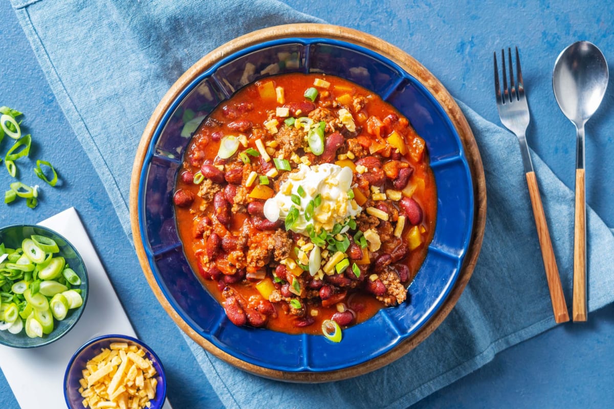 Chili au bœuf et aux haricots