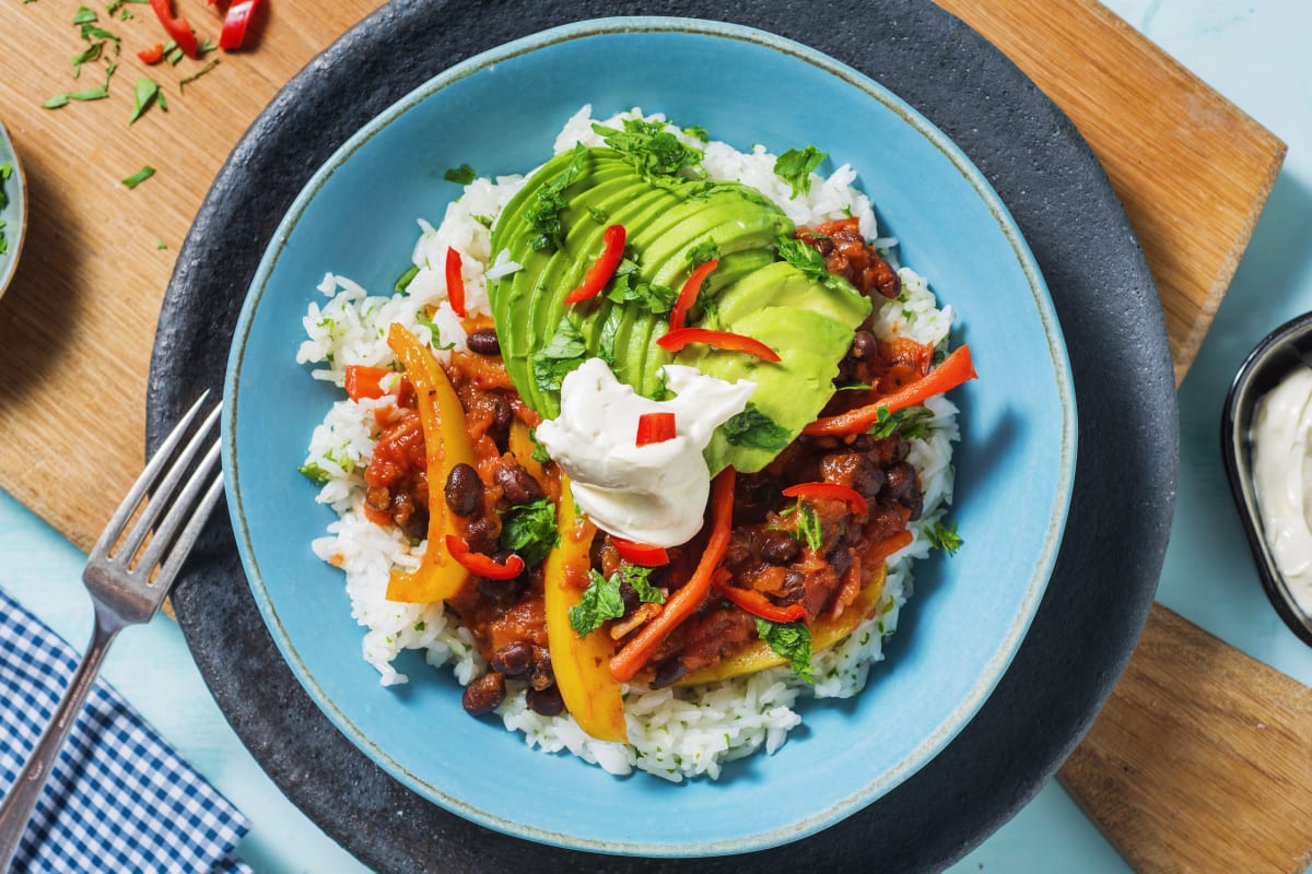 Chili sin Carne mit Avocado
