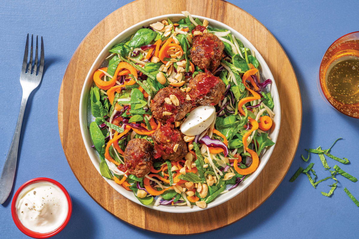 Quick Chilli JamGlazed Beef Meatballs Recipe HelloFresh