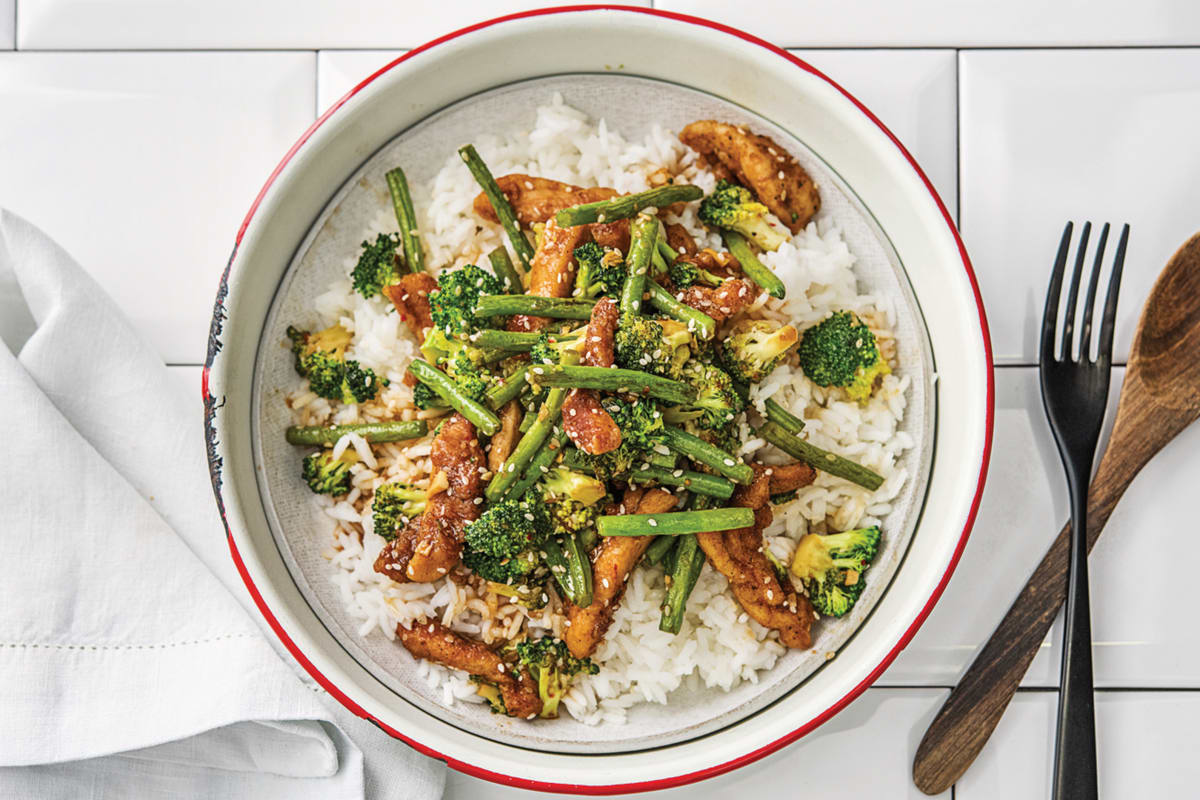 Easy Chinese Chicken & Stir-Fried Sesame Greens