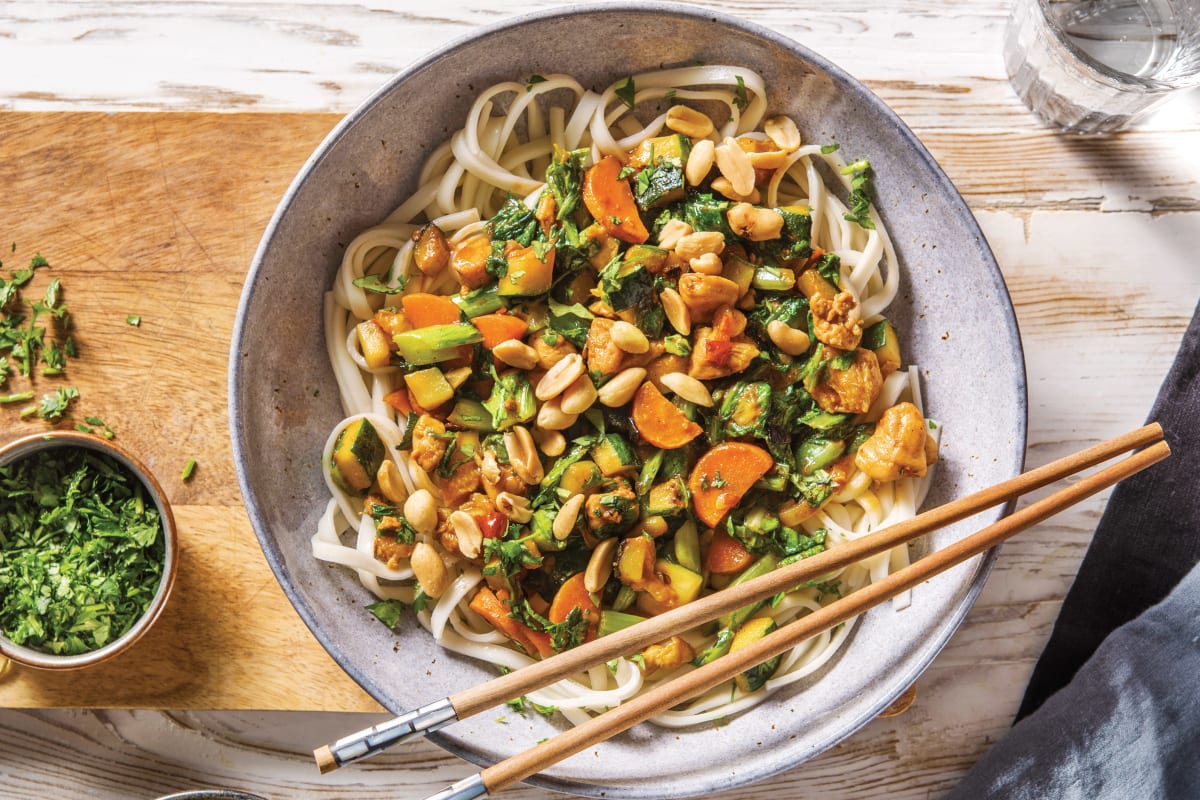 Chinese Sichuan Chicken & Noodle Stir-Fry