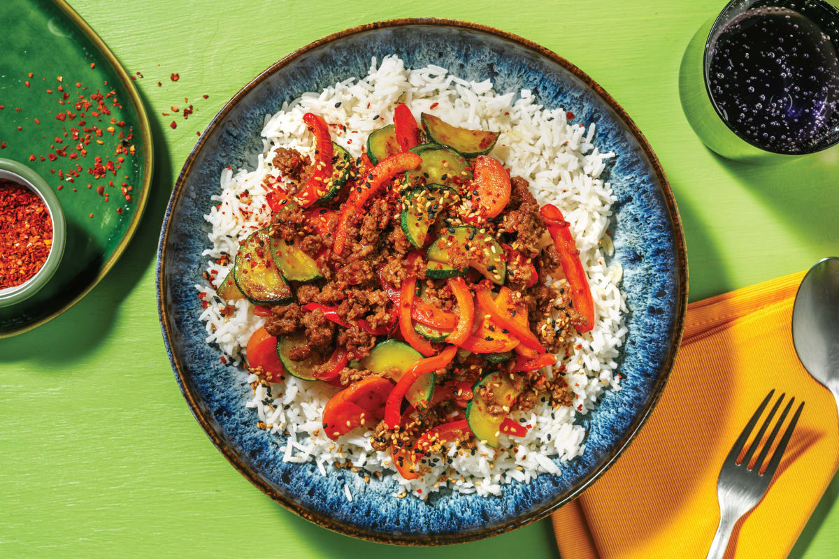 Chinese Veggie Mince & Capsicum Stir-Fry