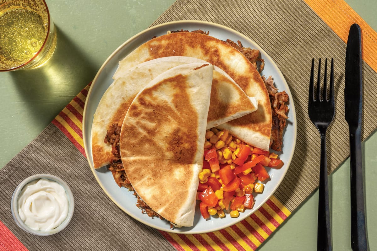 Chipotle & BBQ Pulled Pork Quesadillas