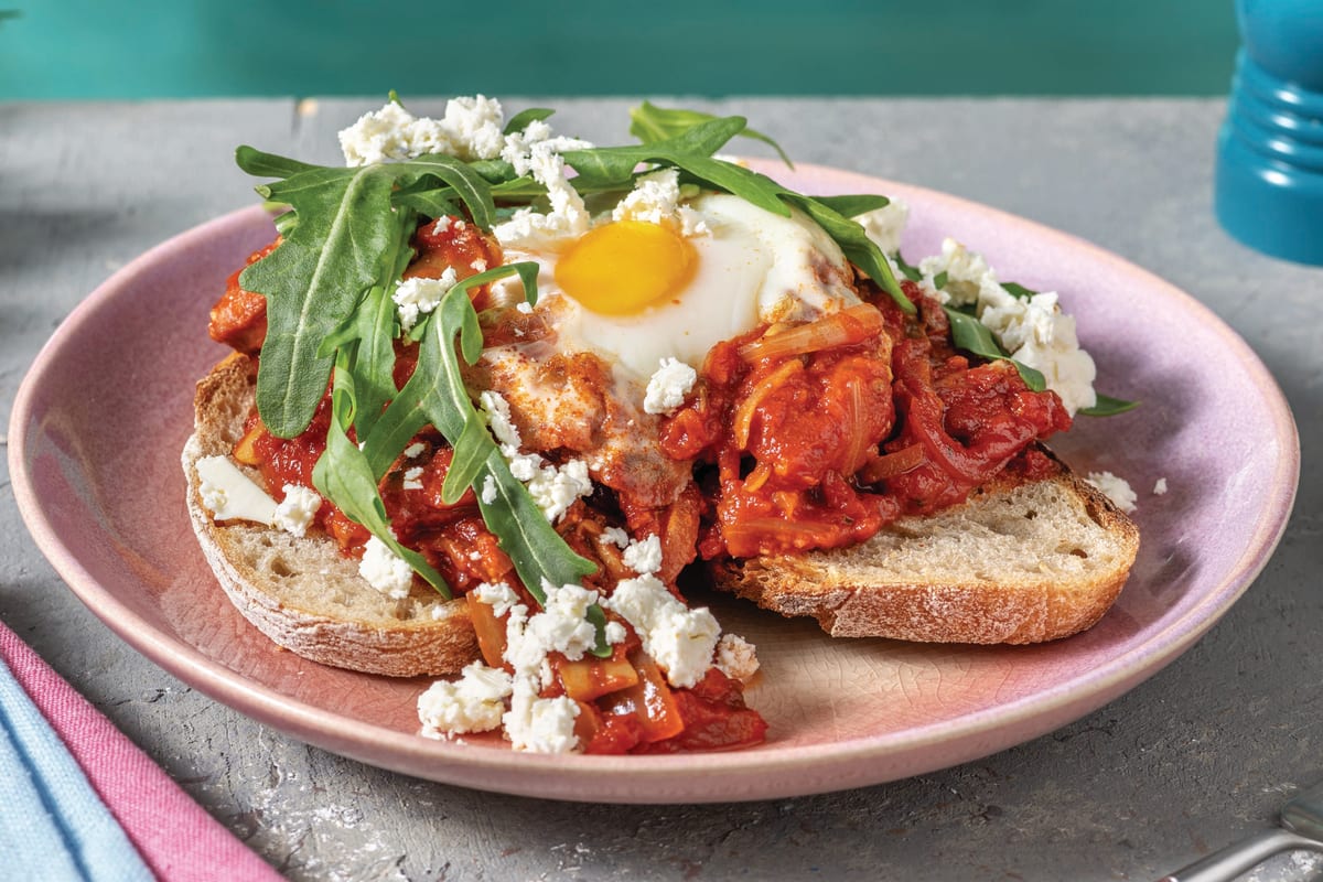 Chorizo, Mushroom & Crumbly Cheese Shakshuka