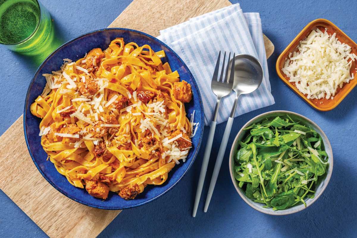 Easy Double Chorizo & Semi-Dried Tomato Pasta