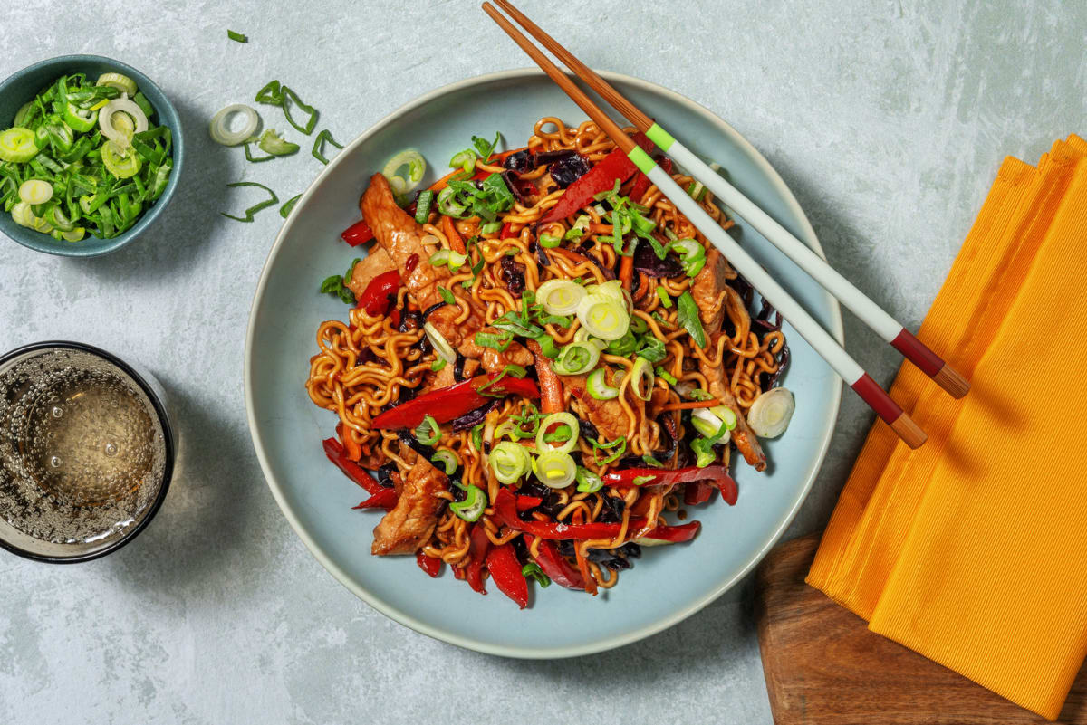 Pork and Veggie Chow Mein-Style Noodles