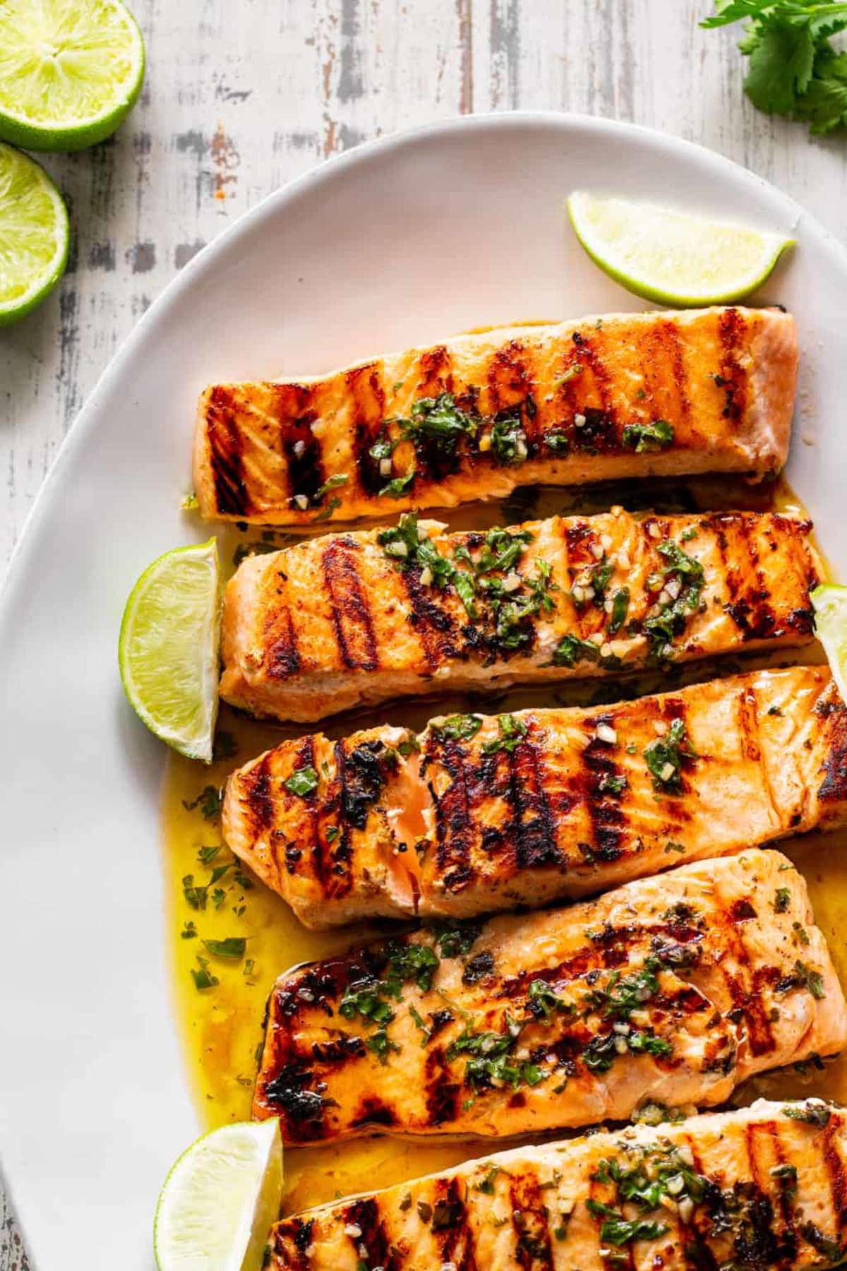 Grilled Cilantro-Lime Butter Salmon