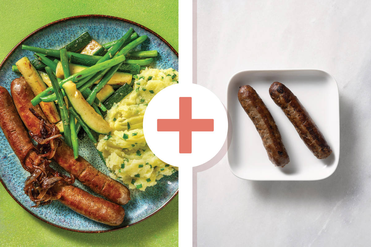 Double Caramelised Onion Beef Sausages Recipe HelloFresh
