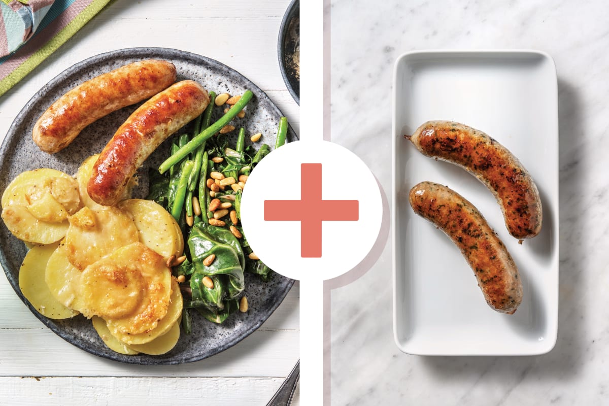 Classic Double Pork Sausages & Scalloped Potatoes