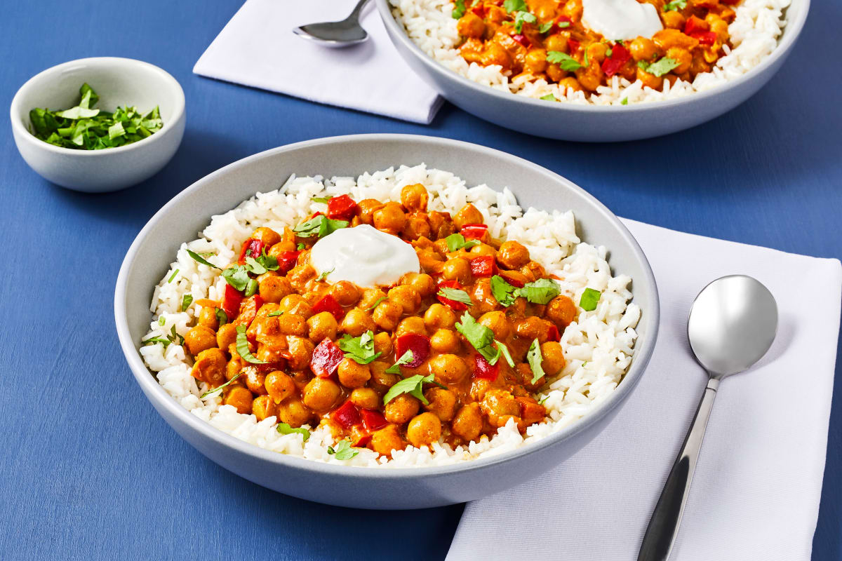 Coconut Curry with Chickpea & Bell Pepper