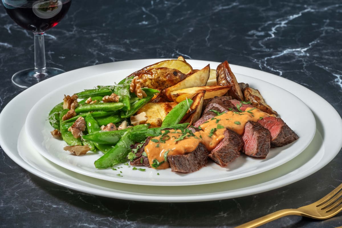 Striploin Steak and Sun-Dried Tomato Cream Sauce