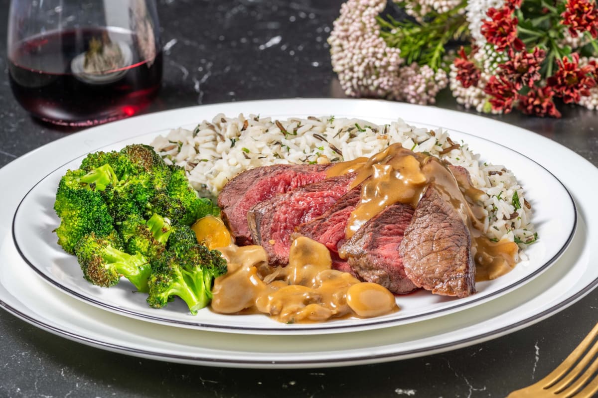 Pan-Seared Striploin and Savoury Mushroom Gravy