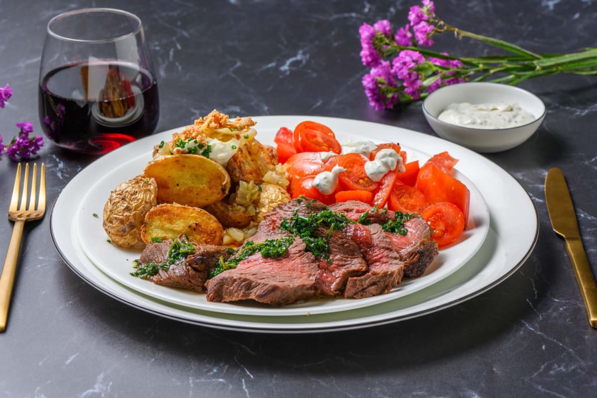 Chive and Tarragon Butter Striploin Steak