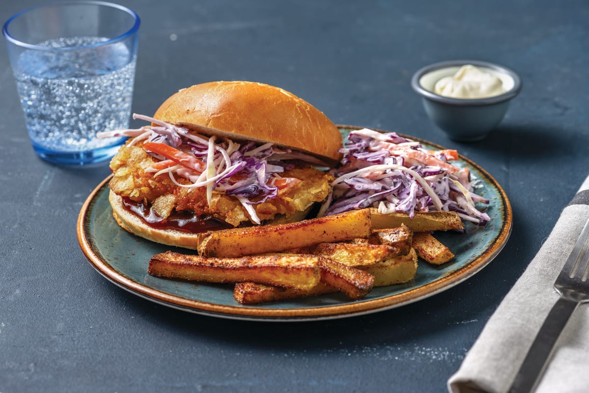 Corn Chip-Crusted Chicken Burger